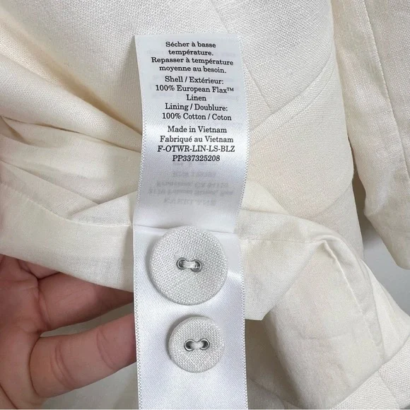 Everlane The Oversized Blazer in Linen in Bone Cream Size 12 Office - Picture 12 of 14